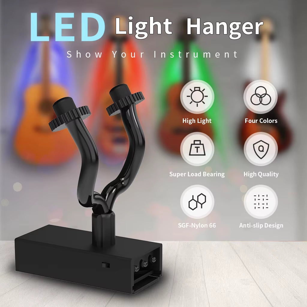 LED Guitar Hanger with Back Light Display for Wall Mounting Bracket in 4 Colors Guitarra Accessories